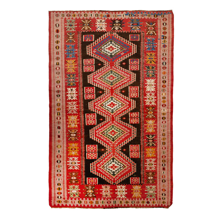 Vintage Flatweave Wool Kilim - 6' x 9'6"