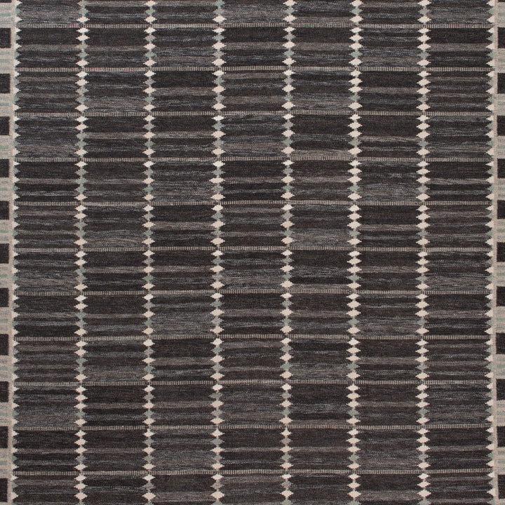 Black Flatweave Wool Rug - 10' x 14'