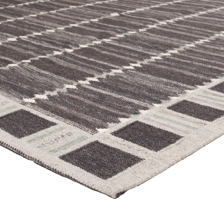 Black Flatweave Wool Rug - 10' x 14'