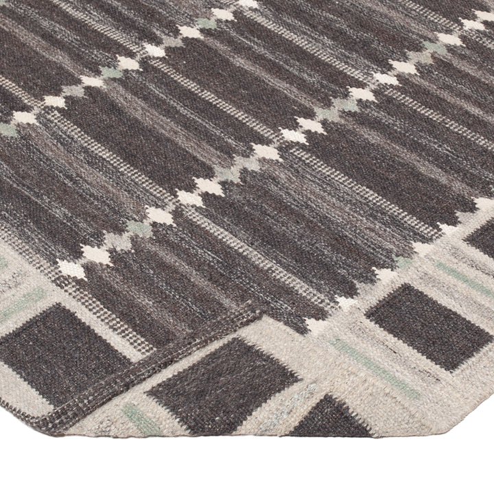 Black Flatweave Wool Rug - 10' x 14'
