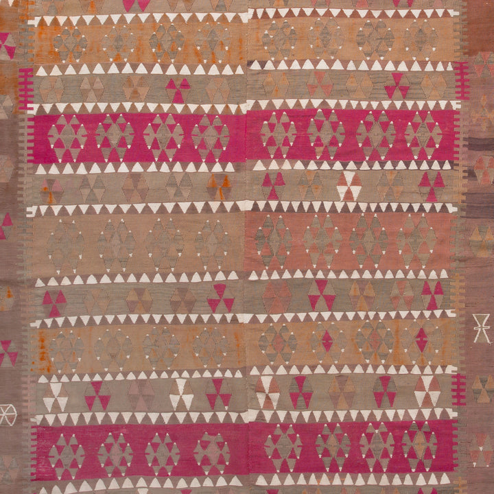 Multi Vintage Flatweave Wool Rug - 6'8" x 12'7" Default Title