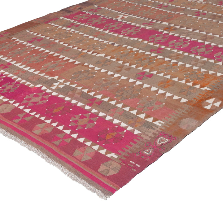 Multi Vintage Flatweave Wool Rug - 6'8" x 12'7" Default Title