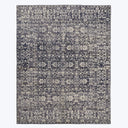 Grey Geometric Transitional Wool Silk Blend Rug - 8' x 10'1"
