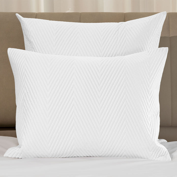 Letizia Quilted Coverlet & Shams Pillow Shams / Euro / White