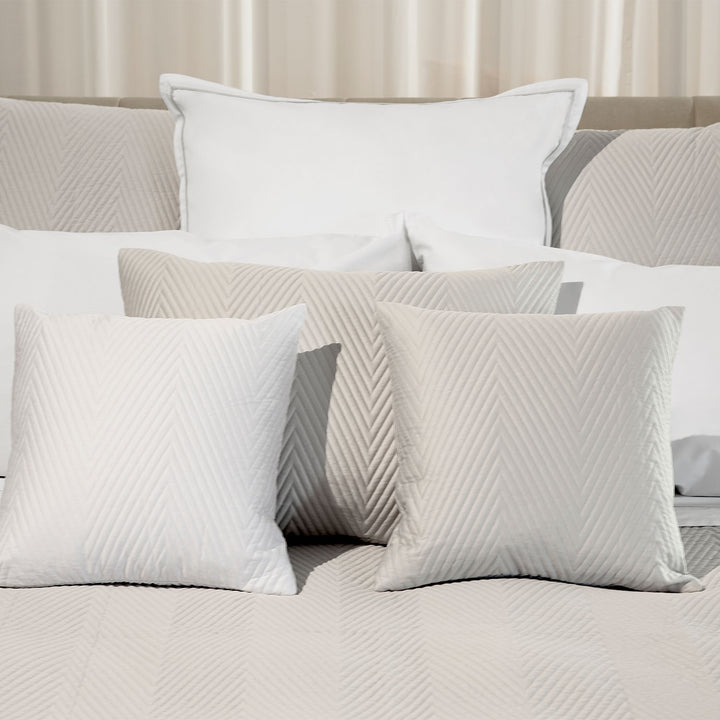 Letizia Quilted Coverlet & Shams Pillow Shams / Euro / Pearl