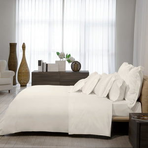 Nuvola Percale Duvet & Shams, Ivory Pillow Sham / King - hover