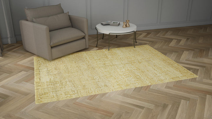 Yellow Modern Tibetan Wool Rug - 6'2" x 9'1"
