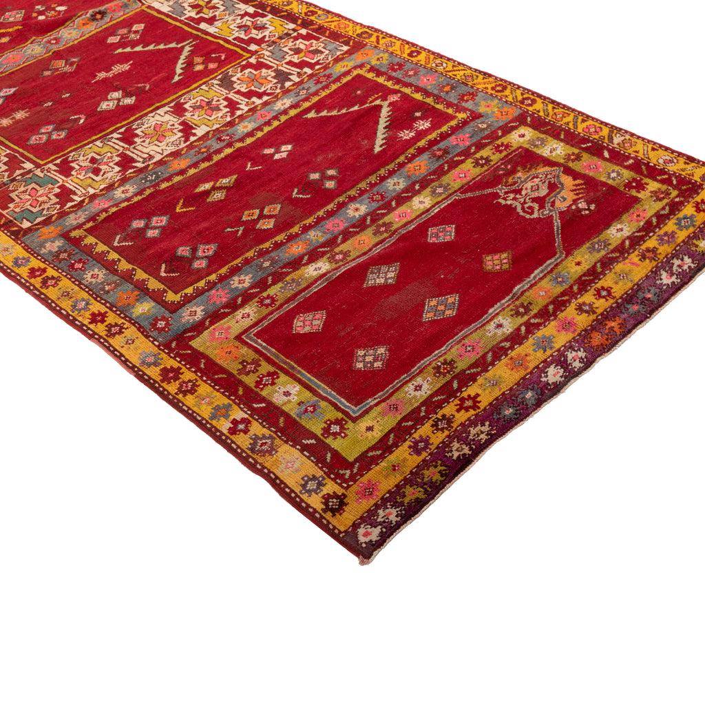 Red Traditional Wool Runner - 4'3" x 22'5"