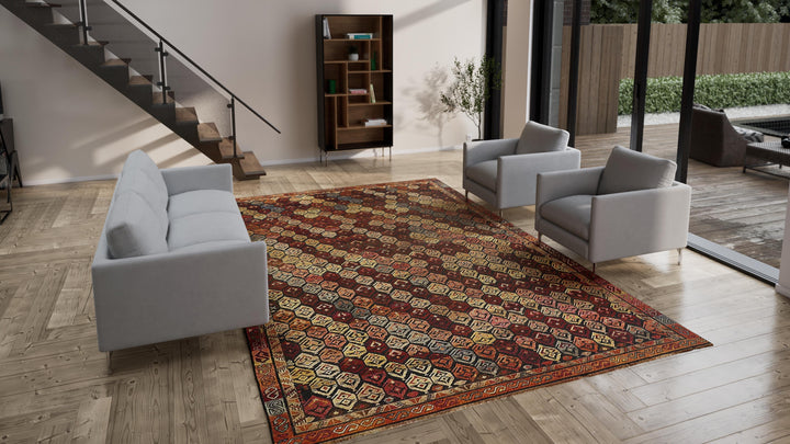 Multicolored Traditional Wool Rug - 9'11" x 14'2"