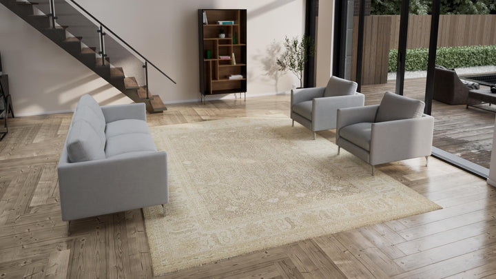 Natural Traditional Wool Rug - 9'9" x 13'
