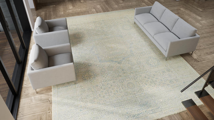 Beige Traditional Wool Rug - 12'11" x 16'