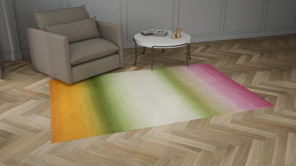 Multicolored Ombre Modern Wool Rug - 6' x 9'