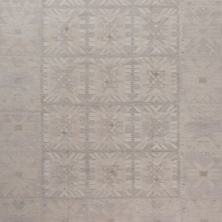 Grey Flatweave Wool Cotton Blend Rug - 10'1" x 14'