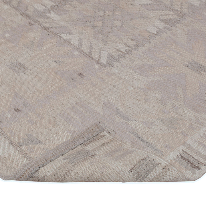 Grey Flatweave Wool Cotton Blend Rug - 10'1" x 14'