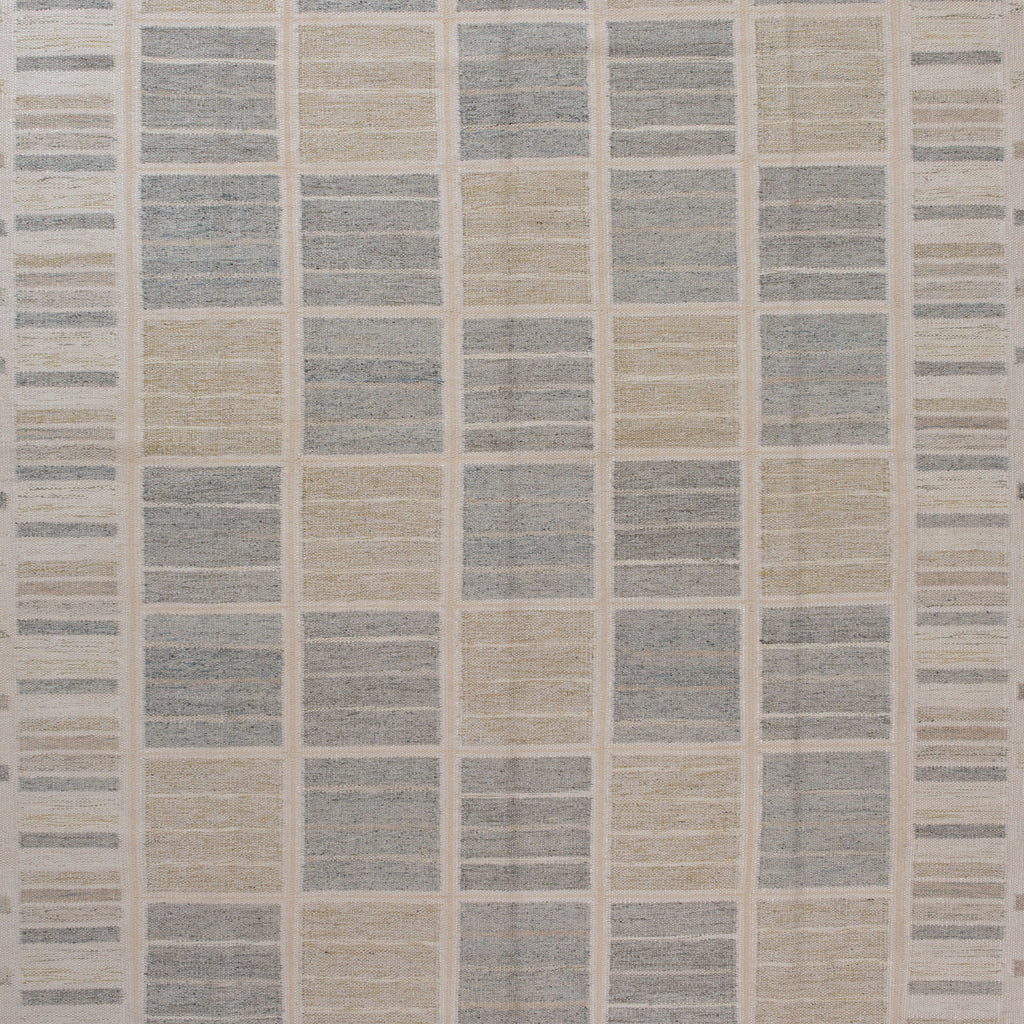 Beige and Grey Flatweave Rug - 9'5" x 12'