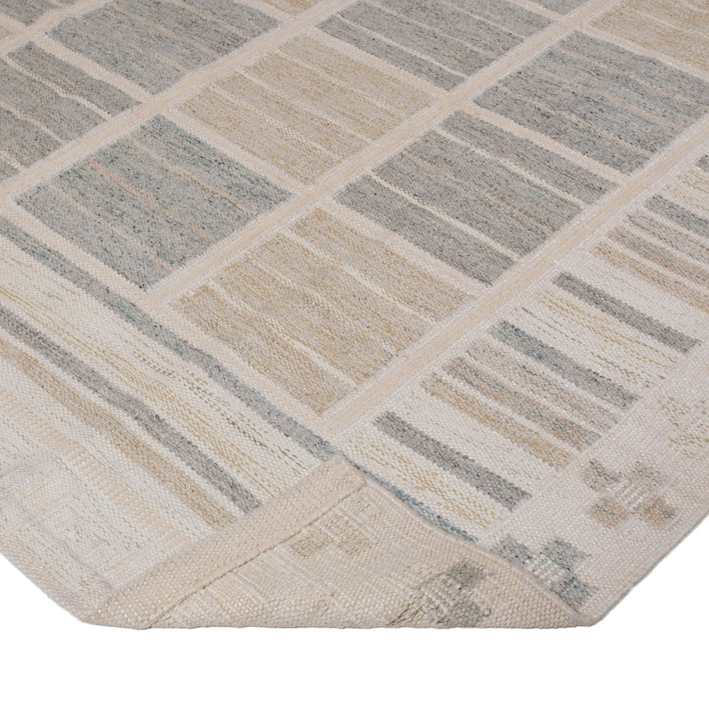 Beige and Grey Flatweave Rug - 9'5" x 12'