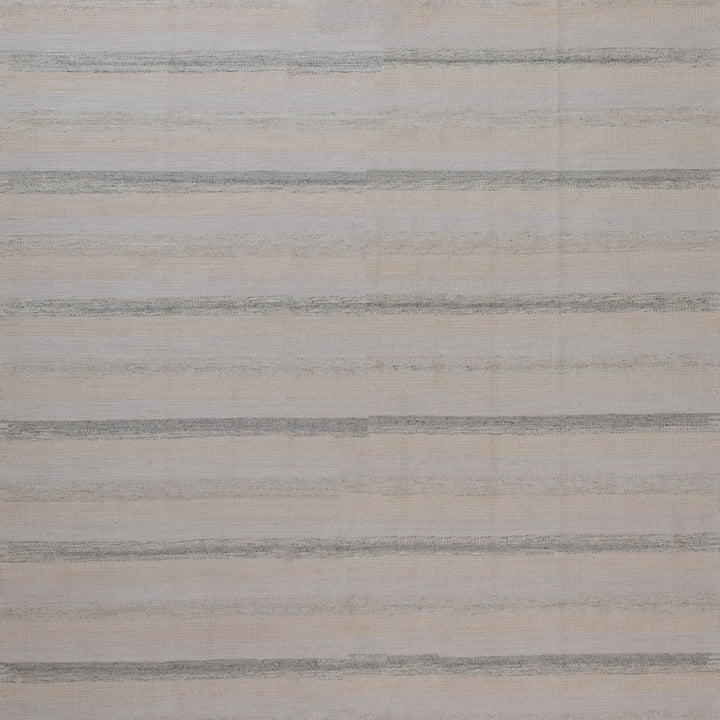Grey Flatweave Wool Cotton Blend Rug - 9'1" x 12'