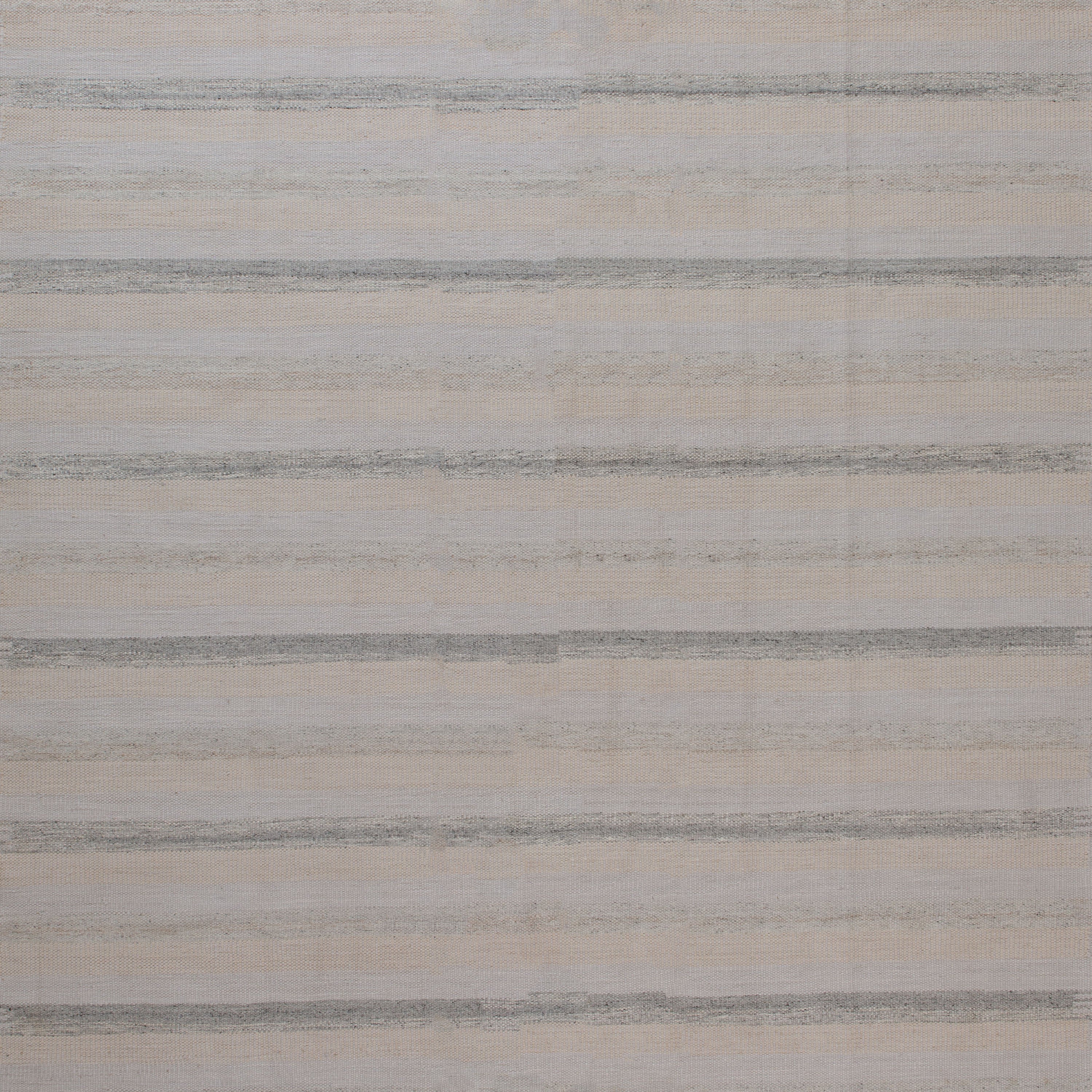 Grey Flatweave Wool Cotton Blend Rug - 9'1" x 12'