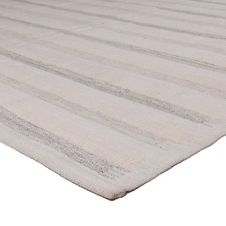 Grey Flatweave Wool Cotton Blend Rug - 9'1" x 12'