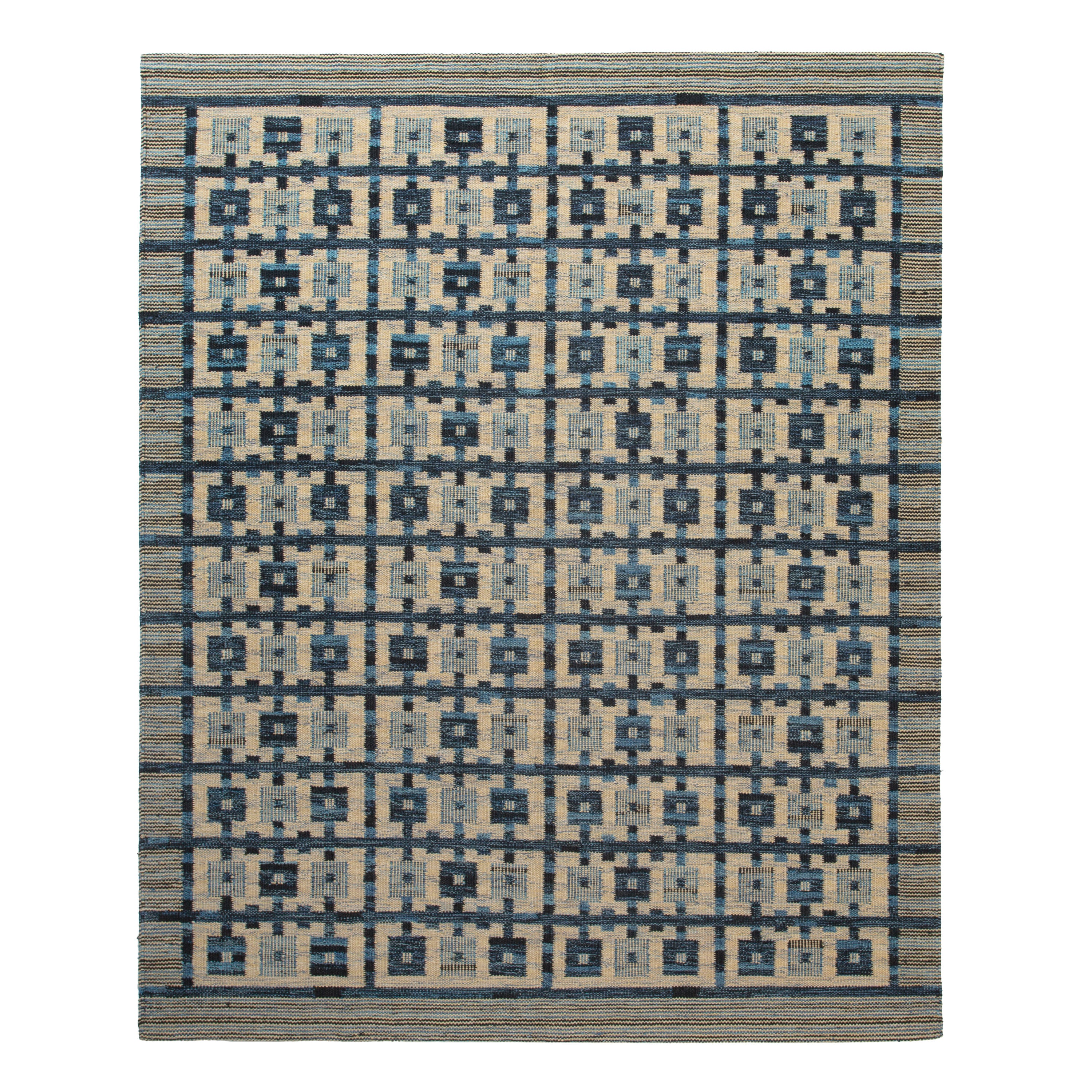 Blue Flatweave Wool Rug - 8'7" x 10'3" Default Title