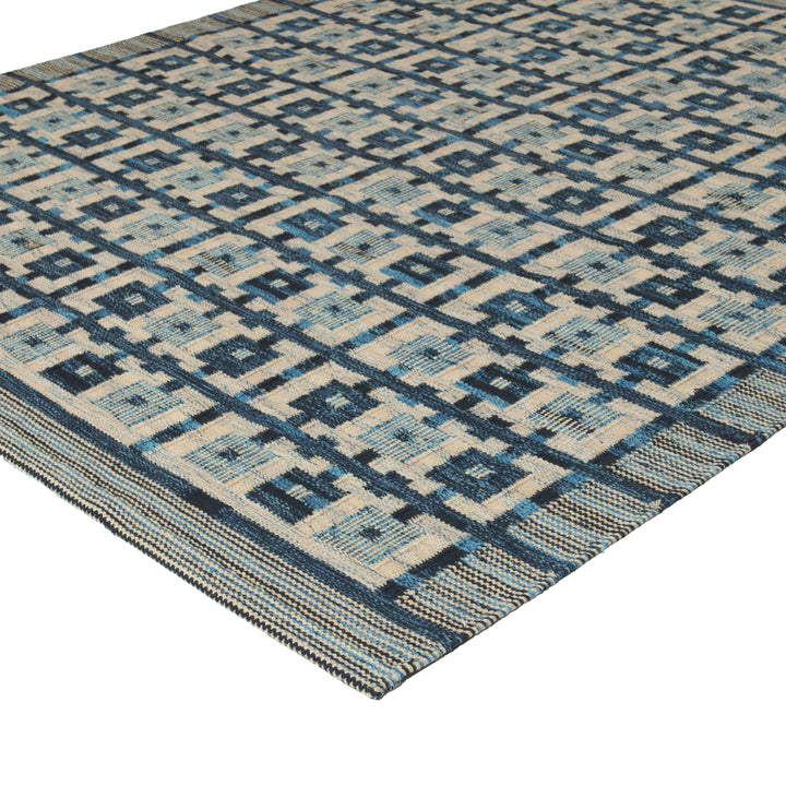 Blue Flatweave Wool Rug - 8'7" x 10'3" Default Title