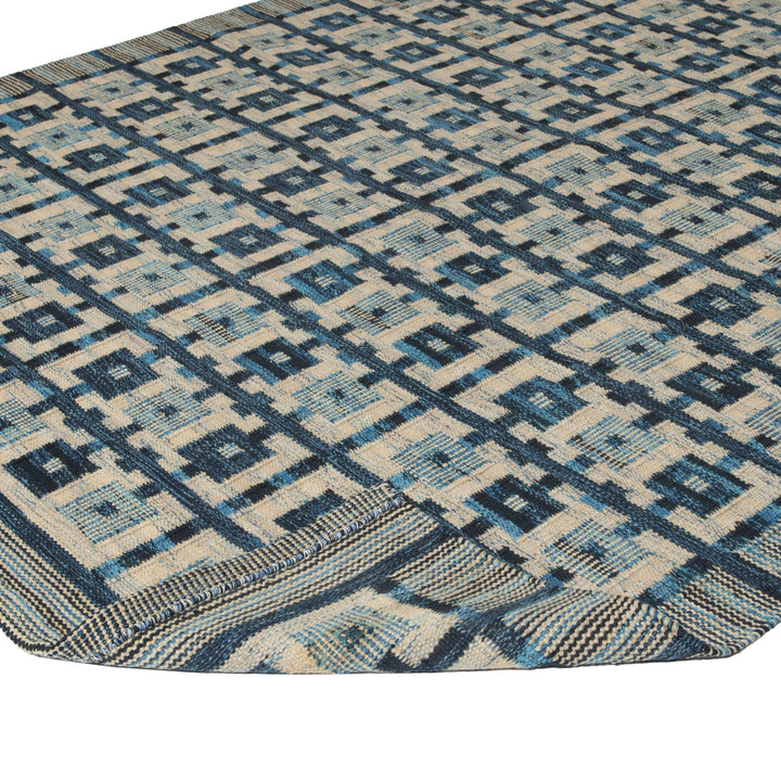 Blue Flatweave Wool Rug - 8'7" x 10'3" Default Title