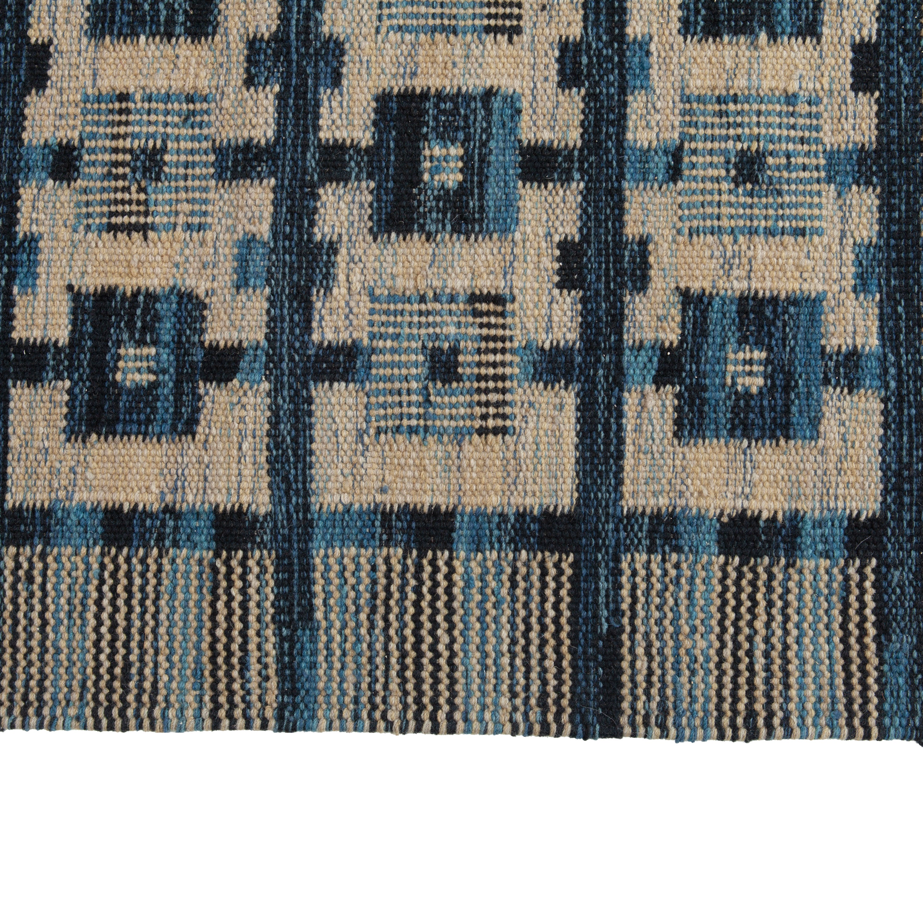 Blue Flatweave Wool Rug - 8'7" x 10'3" Default Title