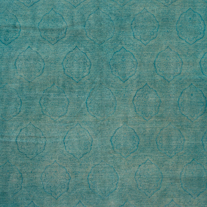 Blue Modern Wool Rug - 8' x 15'11"
