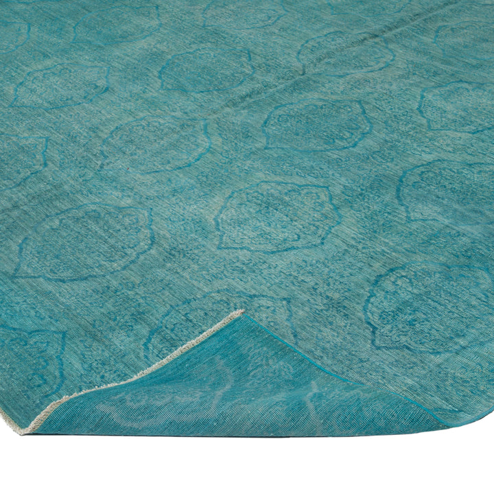 Blue Modern Wool Rug - 8' x 15'11"