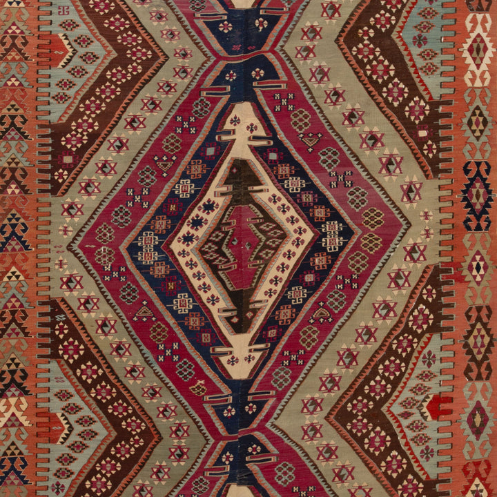 Vintage Wool Kilim Rug - 5'8" x 13'7"