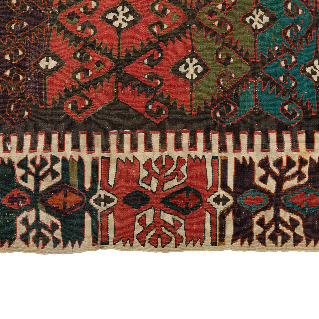 Multicolored Vintage Wool Kilim Rug - 5'7" x 13'3"
