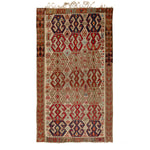 Brown Multicolored Vintage Wool Kilim Rug - 6'1" x 13'