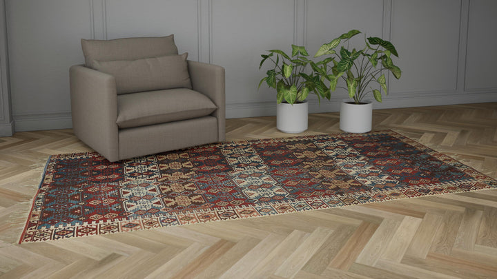 Multicolored Vintage Flatweave Wool Kilim - 5'9" x 12'