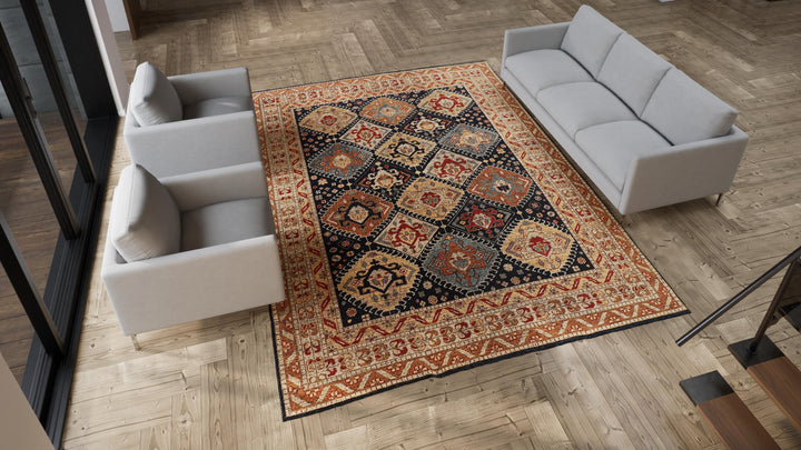 Blue Traditional Wool Rug - 9' x 12'