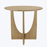 Simplistic modern wooden table with unique 'Y' shaped base design.