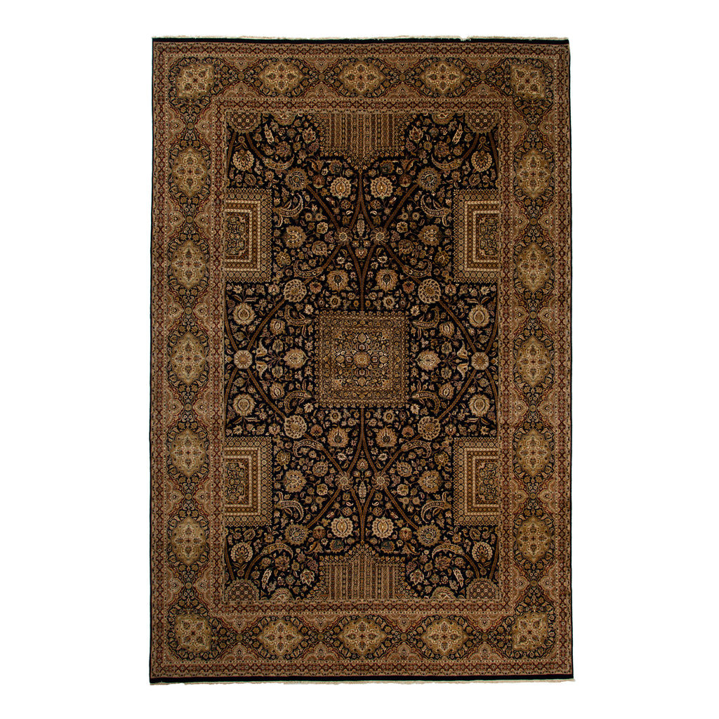 Brown Traditional Wool Rug - 12'2" x 18'4"