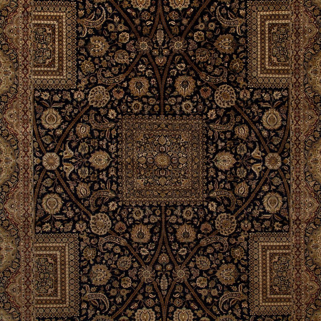 Brown Traditional Wool Rug - 12'2" x 18'4"