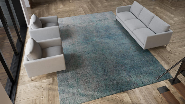 Blue Samsara Silk Rug - 10' x 13'7"