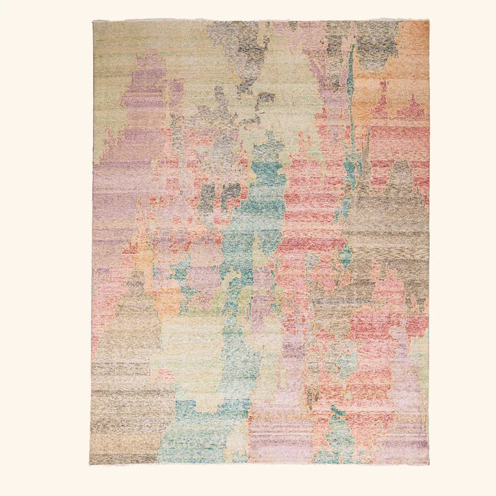 Multicolored Transitional Silk Rug - 8'9" x 11'11"