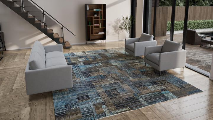 Blue Alchemy Transitional Wool Silk Blend Rug - 11'1" x 14'3"