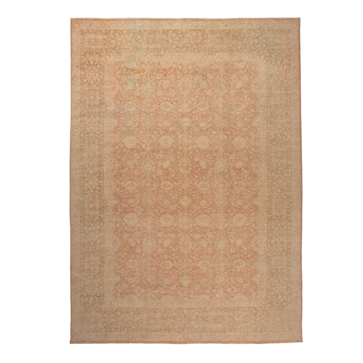 Beige Overdyed Wool Rug - 12'9" x 17'9"