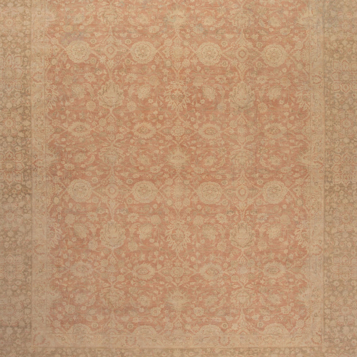Beige Overdyed Wool Rug - 12'9" x 17'9"