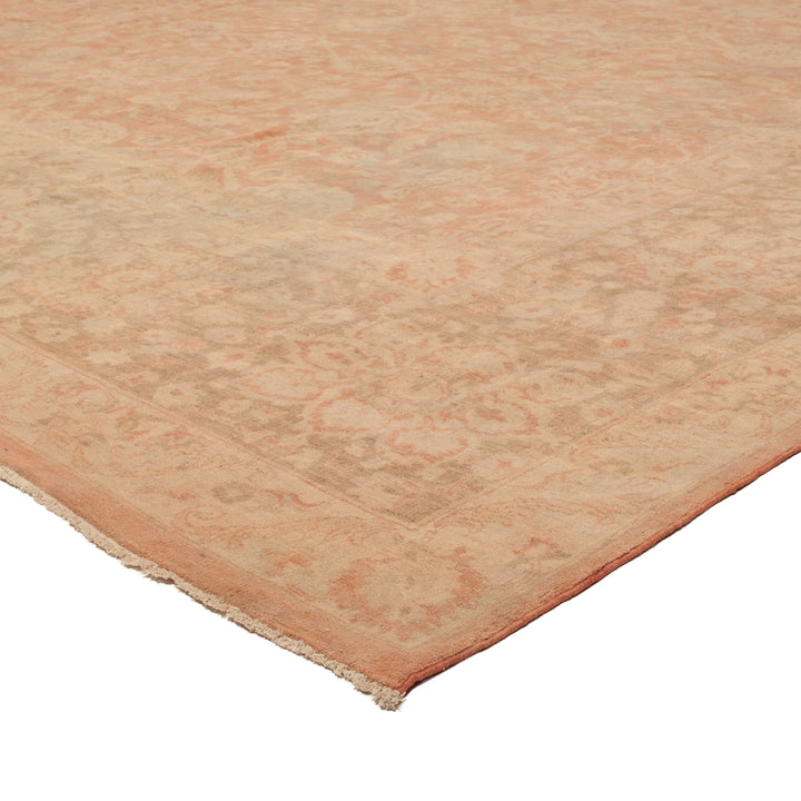 Beige Overdyed Wool Rug - 12'9" x 17'9"