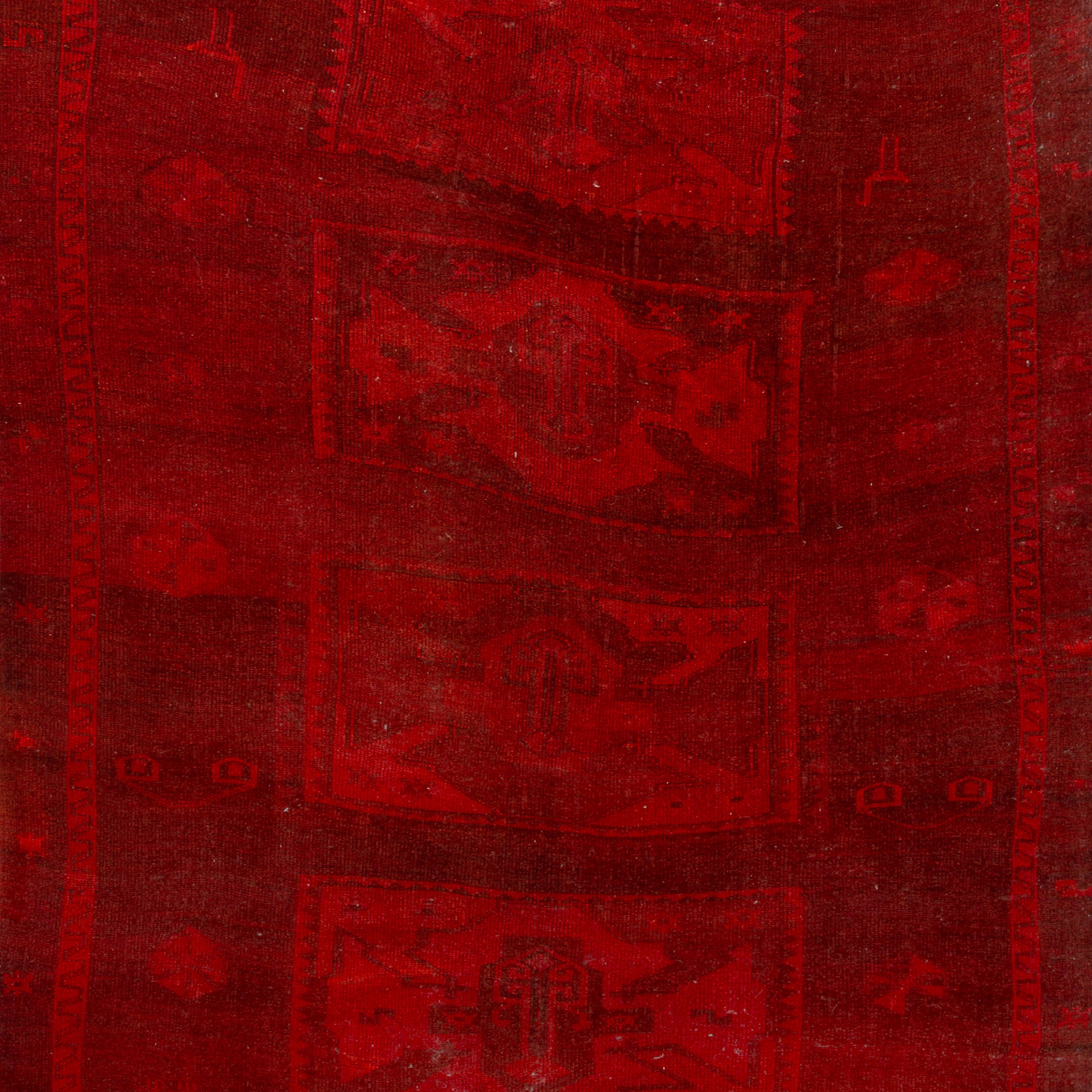Red Overdyed Wool Rug - 6'10" x 6'10" Default Title