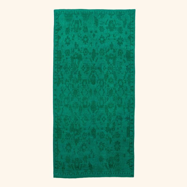 Green Overdyed Wool Rug - 6'4 x 14'