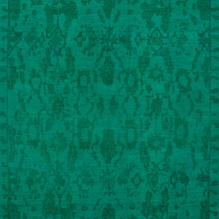 Green Overdyed Wool Rug - 6'4 x 14'