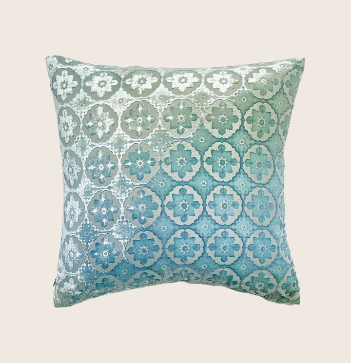Small Moroccan Velvet Pillow, Ice