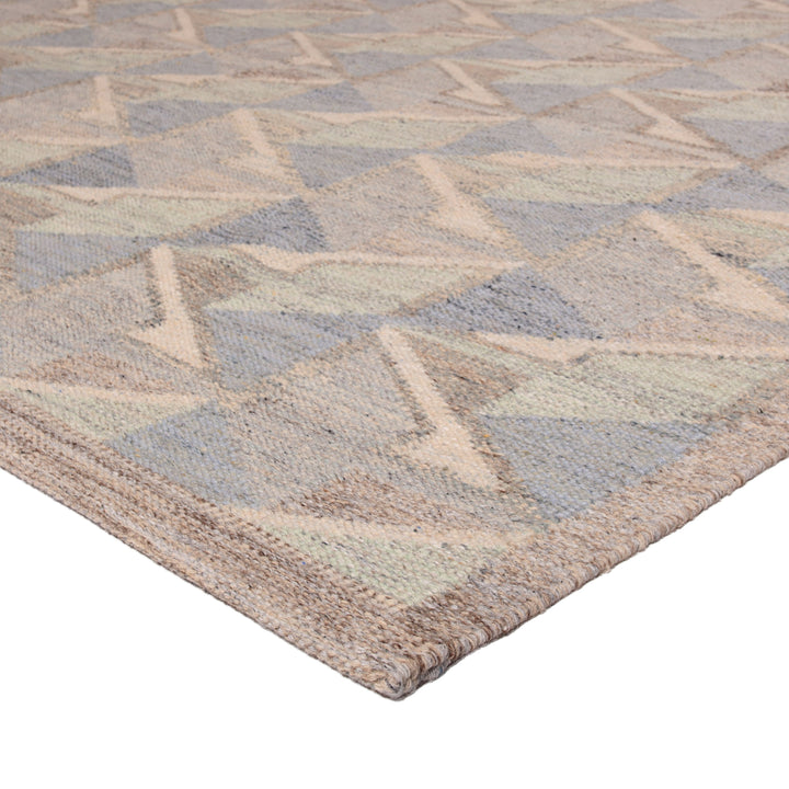 Grey Flatweave Wool Cotton Blend Rug - 9'1" x 12'3"