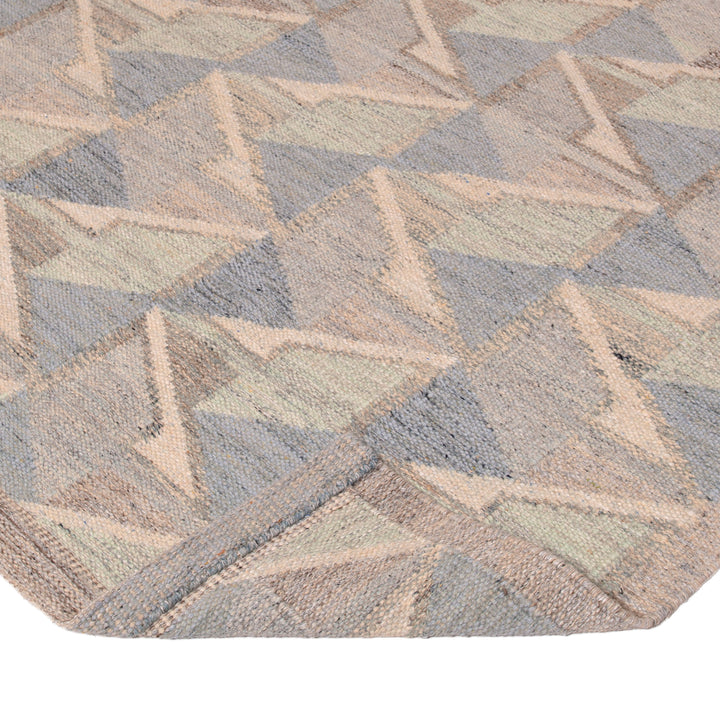 Grey Flatweave Wool Cotton Blend Rug - 9'1" x 12'3"