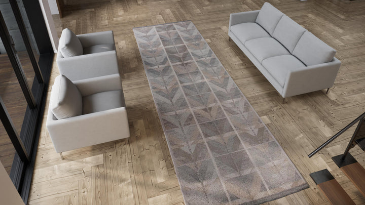 Grey Flatweave Wool Cotton Blend Rug - 5'10" x 15'7"
